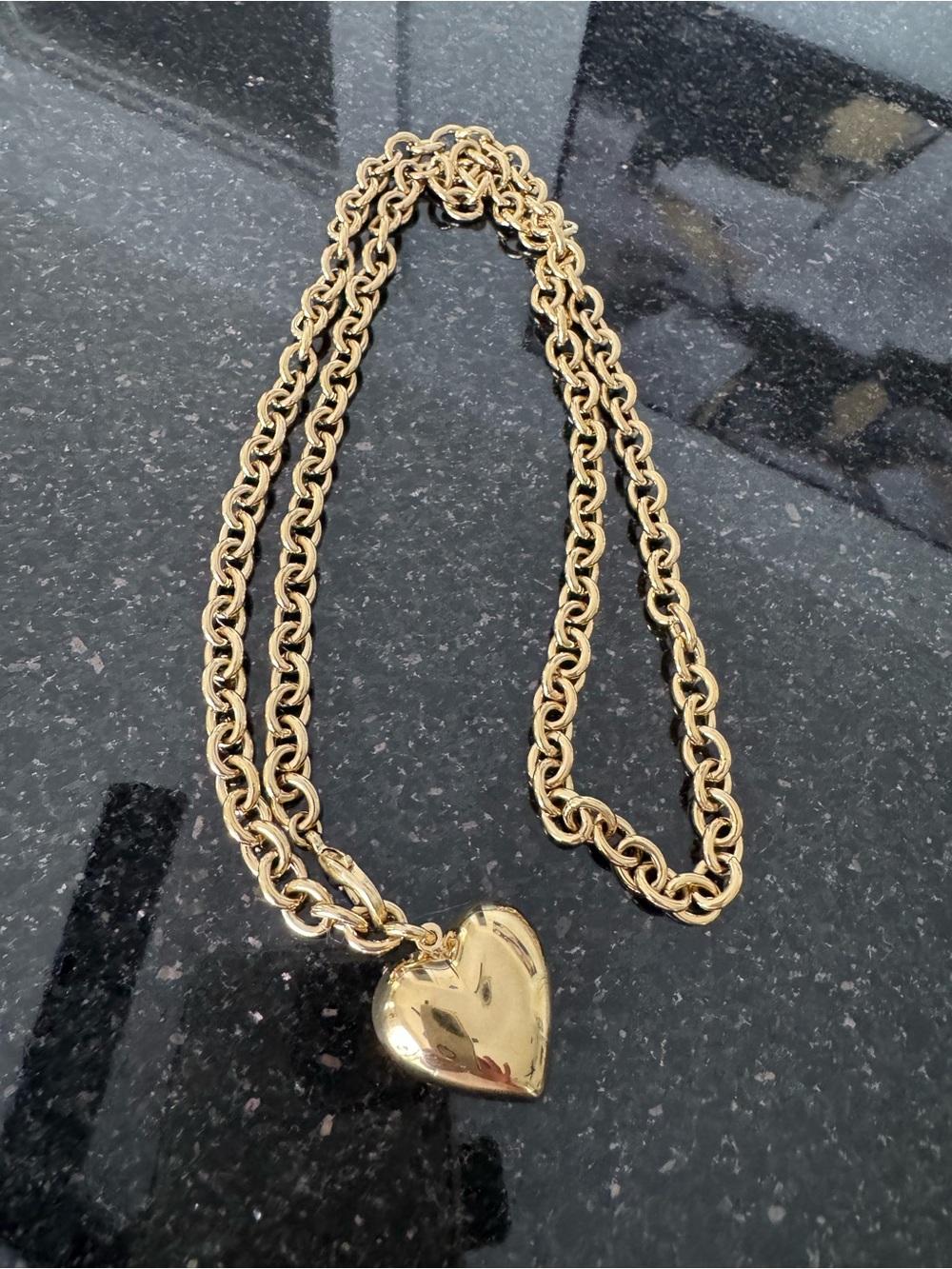 Classic 10k Gold over SS Heart Pendant Necklace for Women - Picture 2 of 2